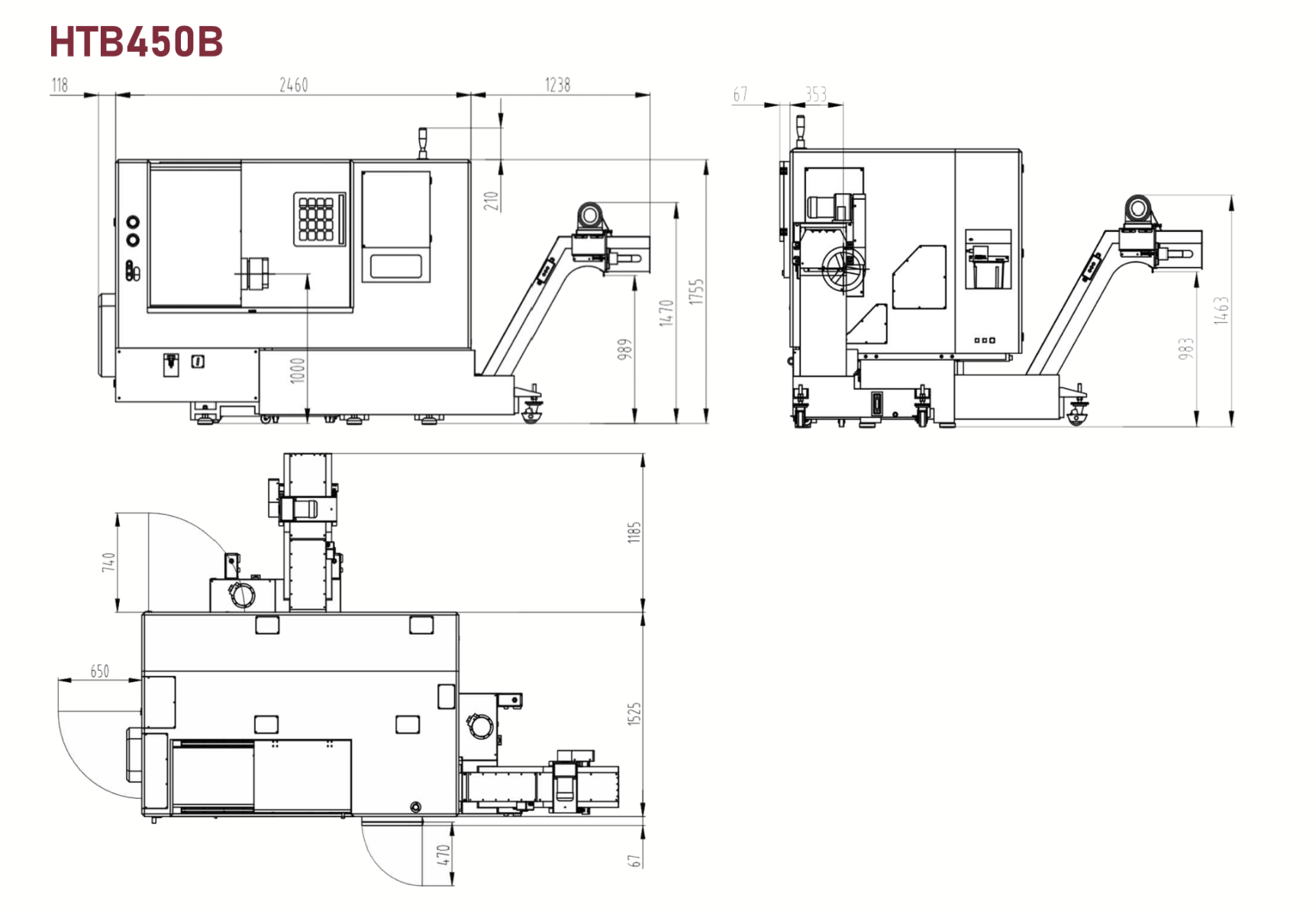 Layout da máquina HTB450B ​​1018
