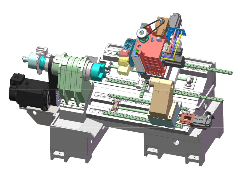 HTB50Y Torno CNC de fuso duplo