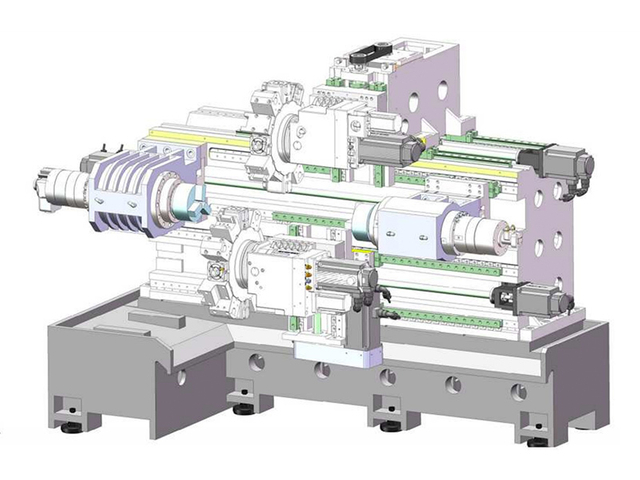 GS42 eixo duplo e torno CNC duplo